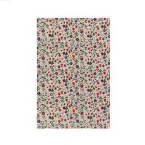 Wild Strawberry and Flowers Linen Tea Towel