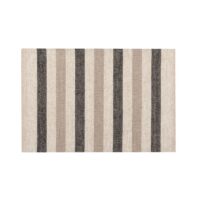 Black and Grey Stripes Rustic Linen Placemat