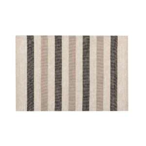 Black and Grey Stripes Rustic Linen Placemat