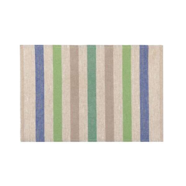 Blue, Green and Grey Stripes Rustic Linen Placemat Blue, Green and Grey Stripes Rustic Linen Placemat