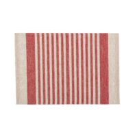 Red Thin Stripes Rustic Linen Placemat
