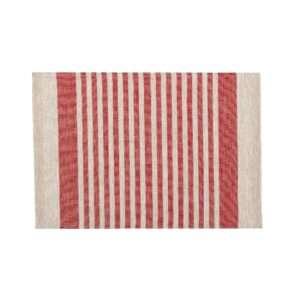 Red Thin Stripes Rustic Linen Placemat