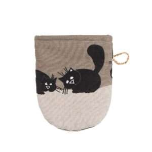 Black Cats Linen Mitten