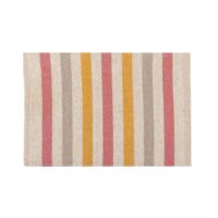 Red, Yellow and Grey Stripes Rustic Linen Placemat