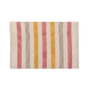 Red, Yellow and Grey Stripes Rustic Linen Placemat