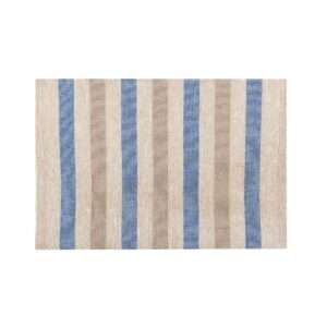 Blue and Grey Stripes Rustic Linen Placemat