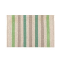 Green and Grey Stripes Rustic Linen Placemat