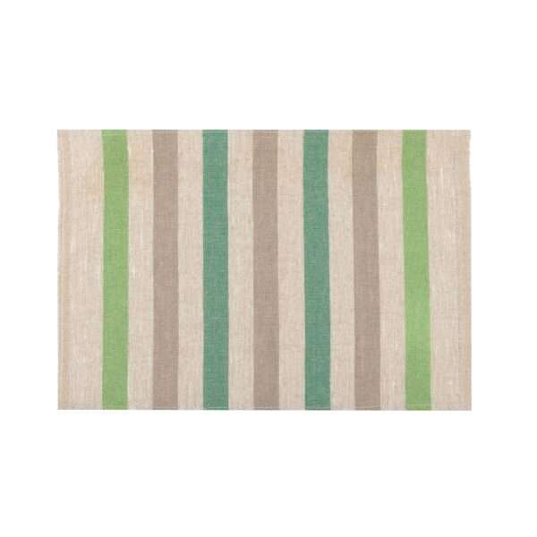 Green and Grey Stripes Rustic Linen Placemat Green and Grey Stripes Rustic Linen Placemat