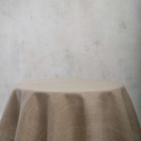 Classic Grey Round Linen Tablecloth
