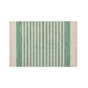 Green Thin Stripes Rustic Linen Placemat