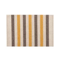 Black and Yellow Stripes Rustic Linen Placemat