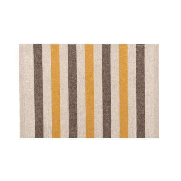 Black and Yellow Stripes Rustic Linen Placemat Black and Yellow Stripes Rustic Linen Placemat