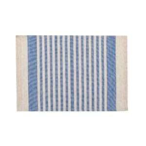 Blue Thin Stripes Rustic Linen Placemat