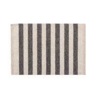 Black Stripes Rustic Linen Placemat