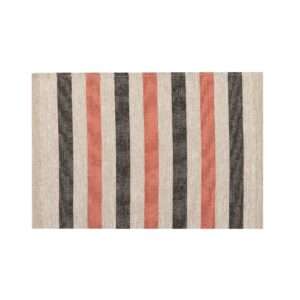 Black and Red Stripes Rustic Linen Placemat
