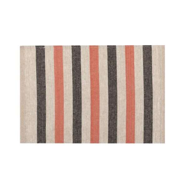 Black and Red Stripes Rustic Linen Placemat Black and Red Stripes Rustic Linen Placemat
