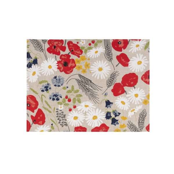 Poppies and Daisies Linen Placemat Poppies and Daisies Linen Placemat