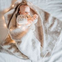 Wool Baby Blanket - Beige Curly Sheep