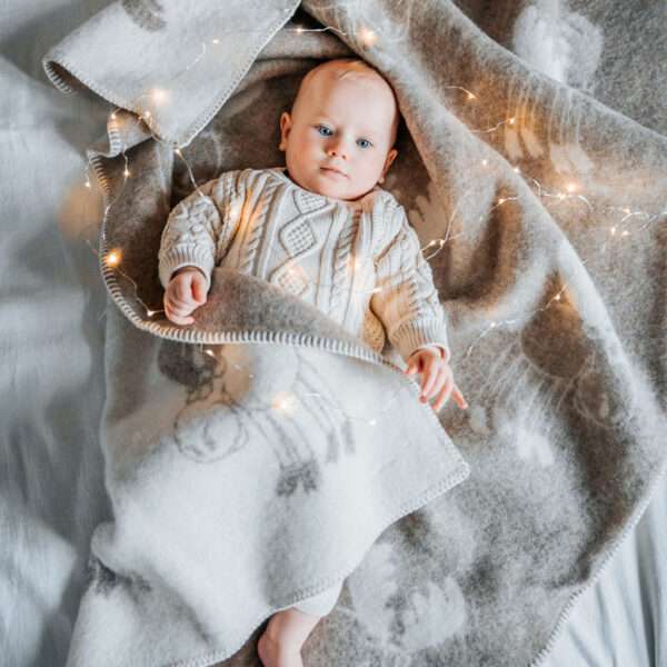 Wool Baby Blanket - Beige Moose Wool Baby Blanket - Beige Moose