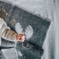Wool Baby Blanket - Grey Moose