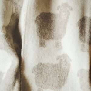 Wool blanket throw - beige sheep