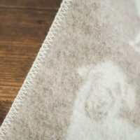 Wool blanket throw - beige sheep