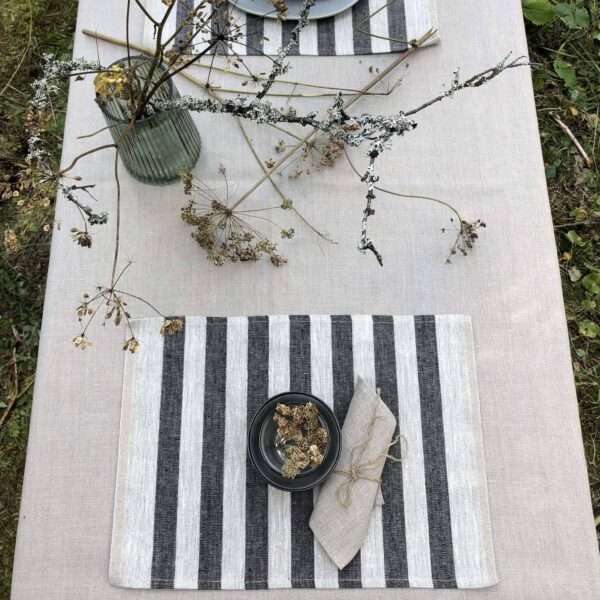 Black Stripes Rustic Linen Placemat Black Stripes Rustic Linen Placemat