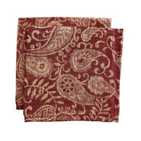 Red Yellow Paisley Linen Napkin