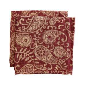 Red Yellow Paisley Linen Napkin