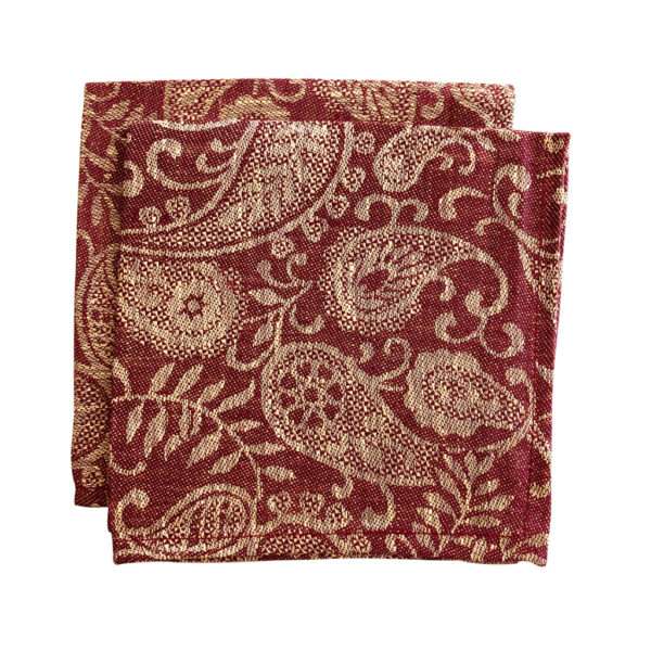 Red Yellow Paisley Linen Napkin Red Yellow Paisley Linen Napkin