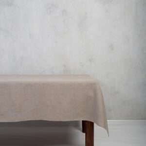 CLASSIC GREY LINEN TABLECLOTH WITH FIELDFLOWER BORDER