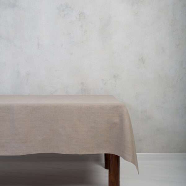 CLASSIC GREY LINEN TABLECLOTH WITH FIELDFLOWER BORDER CLASSIC GREY LINEN TABLECLOTH WITH FIELDFLOWER BORDER