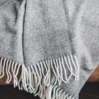 Grey Stripes Wool Throw