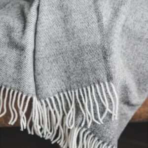 Grey Stripes Wool Throw