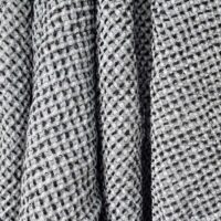 Half-linen Waffle Towel With Black And White Squares