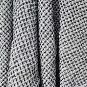 Half-linen Waffle Towel With Black And White Squares