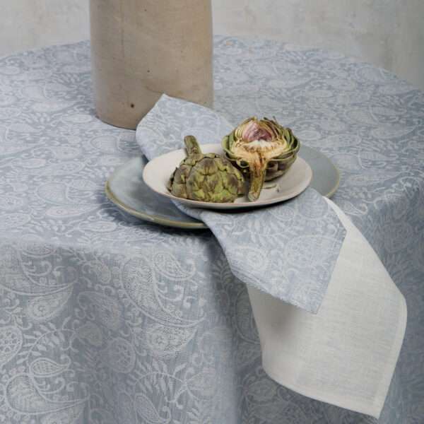 Light Blue Paisley Linen Napkin Light Blue Paisley Linen Napkin