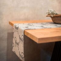 Cat Piano Linen Runner