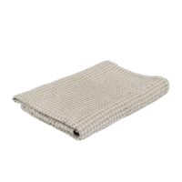 Half-linen Waffle Towel With Beige And White Squares