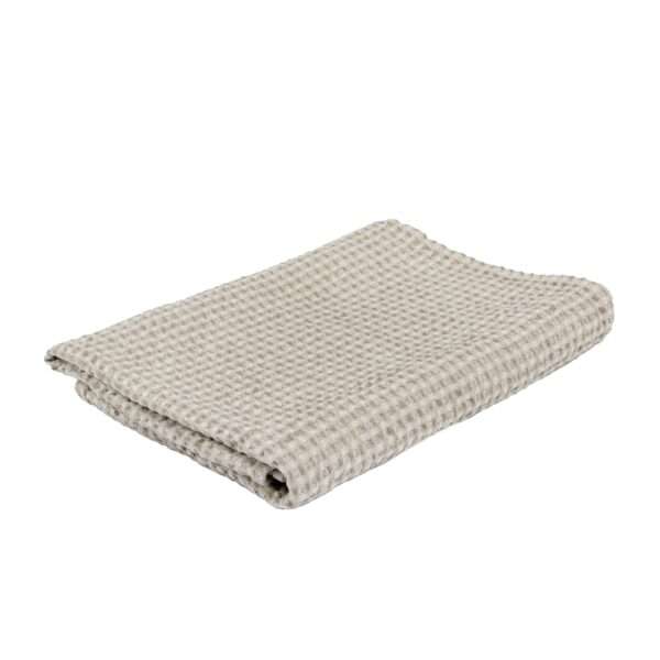 Half-linen Waffle Towel With Beige And White Squares Half-linen Waffle Towel With Beige And White Squares