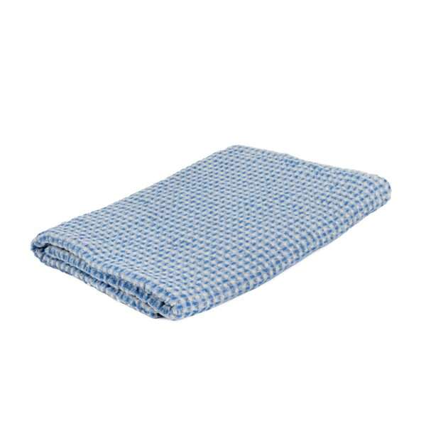 Half-linen Waffle Towel With Blue And White Squares Half-linen Waffle Towel With Blue And White Squares