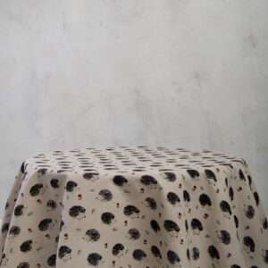 Hedgehog Round Linen Tablecloth