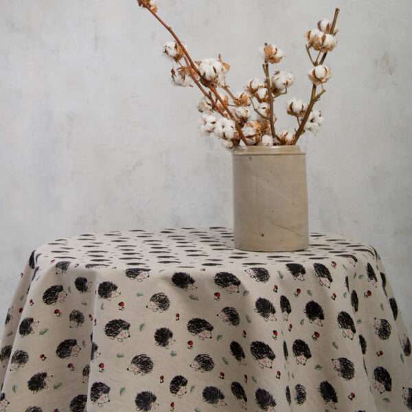 Hedgehog Round Linen Tablecloth Hedgehog Round Linen Tablecloth