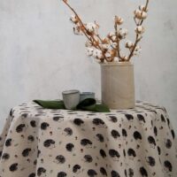 Hedgehog Round Linen Tablecloth
