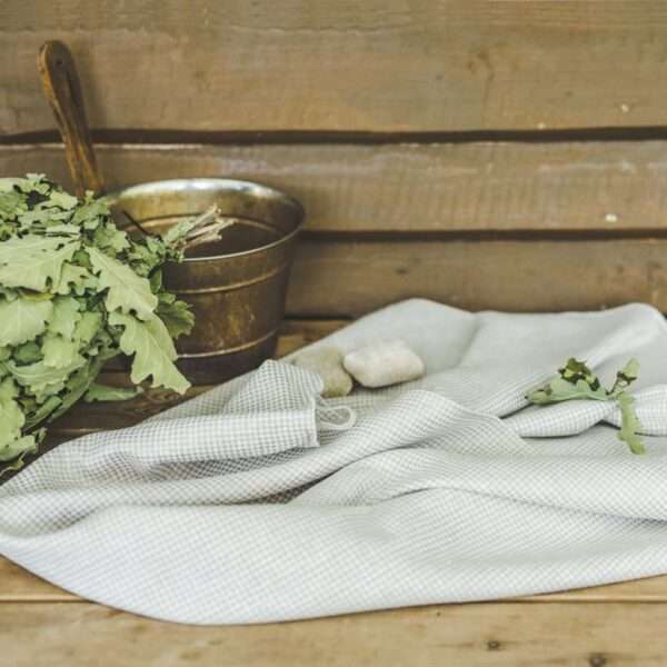 Half-linen Grey Bath Towel Half-linen Grey Bath Towel