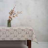 Christmas Moose Linen Tablecloth