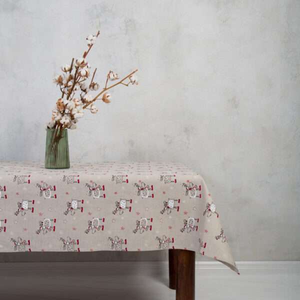 Christmas Moose Linen Tablecloth Christmas Moose Linen Tablecloth