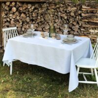 Light Blue Linen Tablecloth