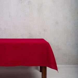 Classic Red Linen Tablecloth