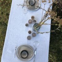Light Blue Linen Tablecloth
